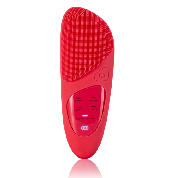 Brosse nettoyante électrique en silicone pour le visage Rouge
