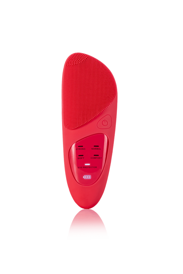 Brosse nettoyante électrique en silicone pour le visage Rouge Brosse nettoyante électrique en silicone pour le visage Rouge