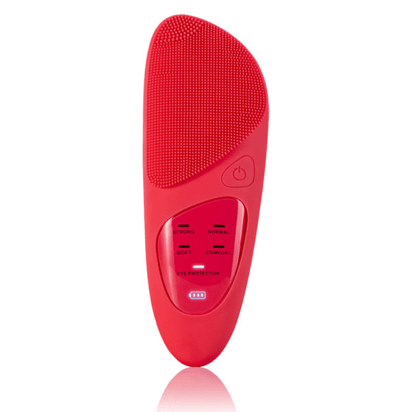 Brosse nettoyante électrique en silicone pour le visage Rouge