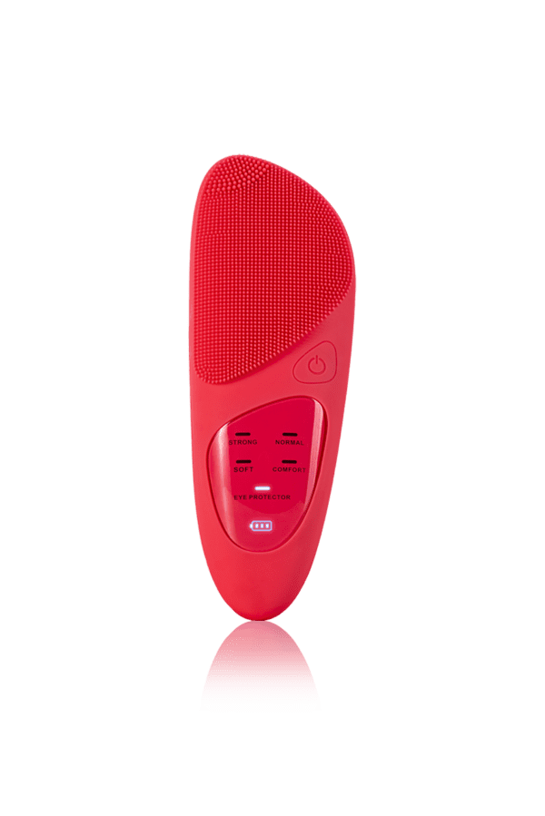 Brosse nettoyante électrique en silicone pour le visage Rouge